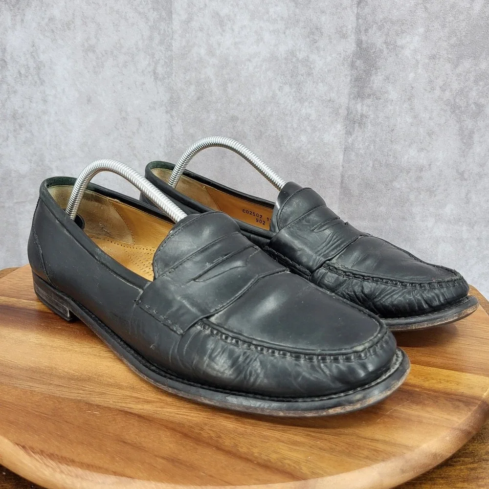 Cole Haan Penny Loafers Mens 11.5 Black Leather Slip‎ On Shoes C02507